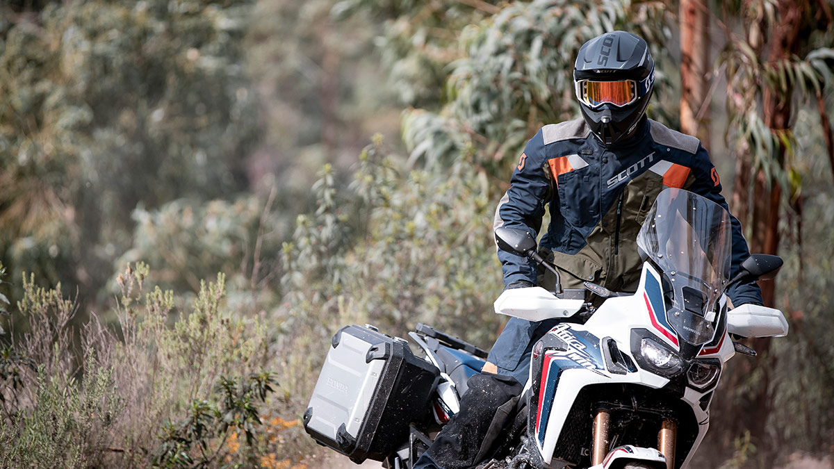 SCOTT Pánská textilní moto bunda DUALRAID DRYO JACKET night blue moss green