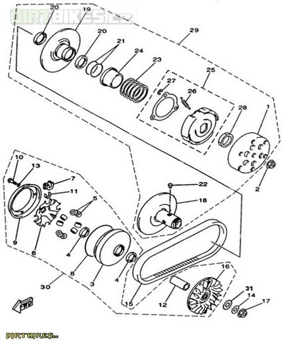 kompletní přední variátor DRIVE ASSY, COMPLETE