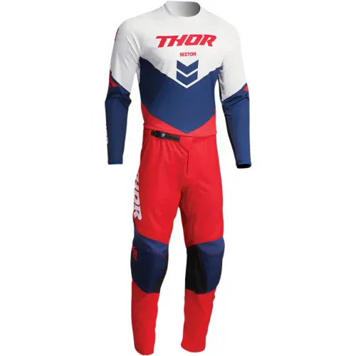 THOR dětské kalhoty SECTOR CHEV červená/tm.modrá