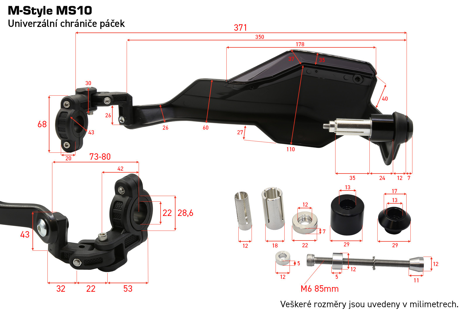 M-Style MS10 Kawasaki chrániče páček – blastery