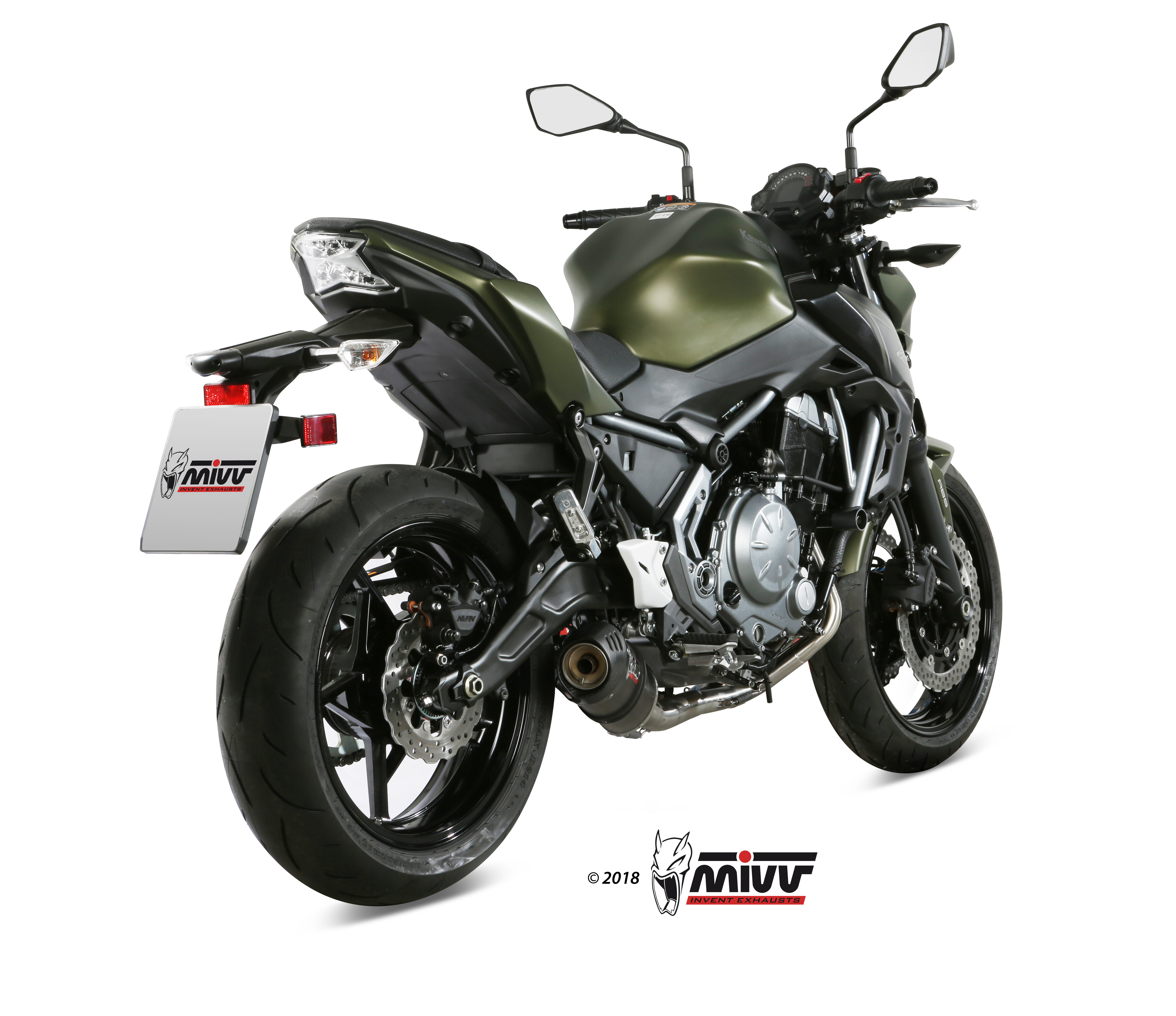 Výfuk kompletní 2x1 MIVV OVAL K.044.L3C Carbon / Carbon cap Ninja 650 (2017-2022)