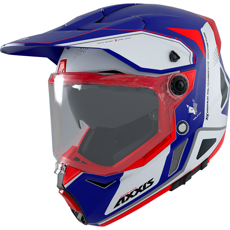 AXXIS Enduro moto přilba WOLF DS roadrunner C7 matná modrá