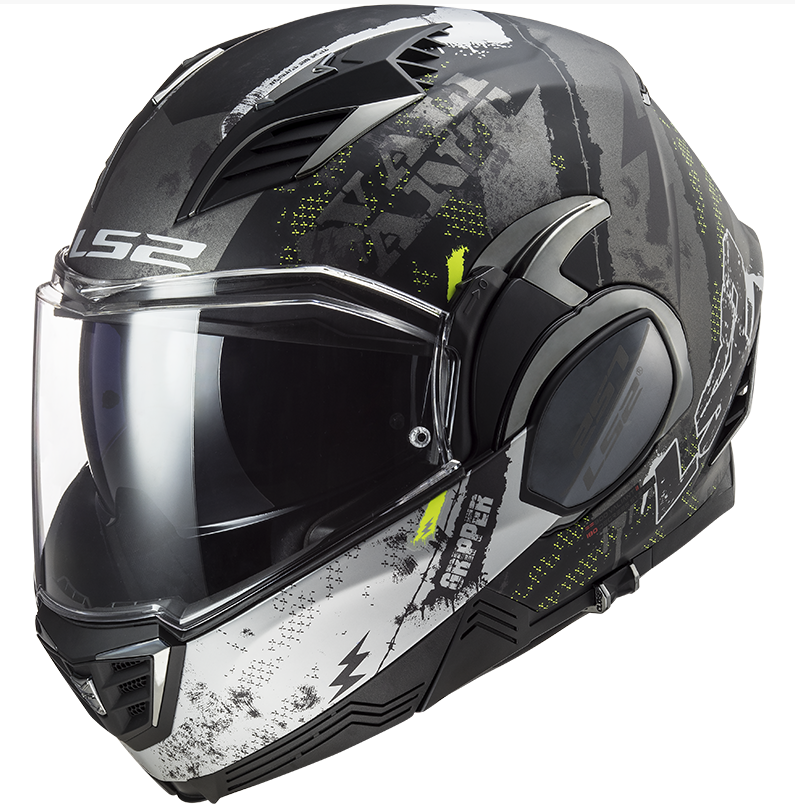 LS2 Překlopná moto přilba FF399 Valiant II Gripper Matt Titanium