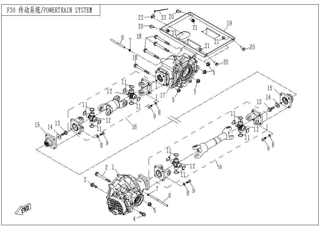 CFMoto Gladiator UNIVERSAL JOINT Φ25X64 7020-290130-1000