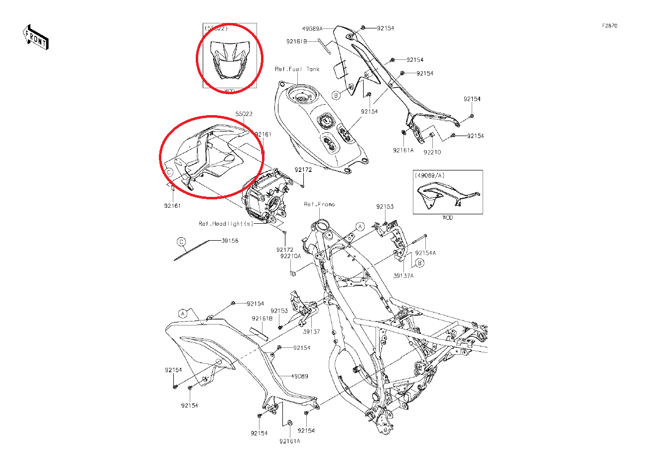 Maska na Kawasaki KLX230R