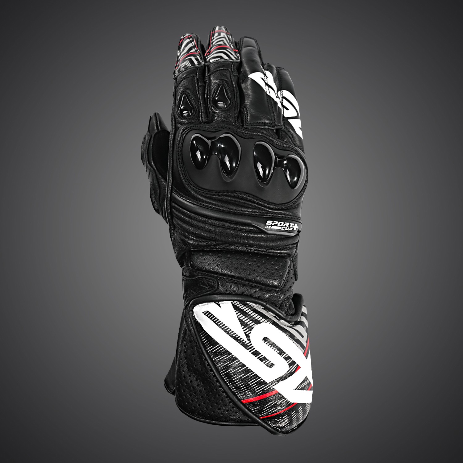 4SR Pánské kožené moto rukavice SPORT CUP PLUS EVO BLACK