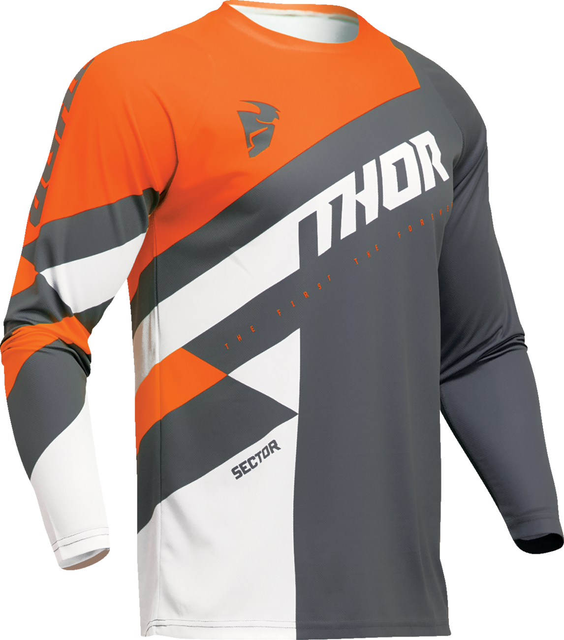 THOR dres SECTOR CHECKER tm.šedá/oranžová