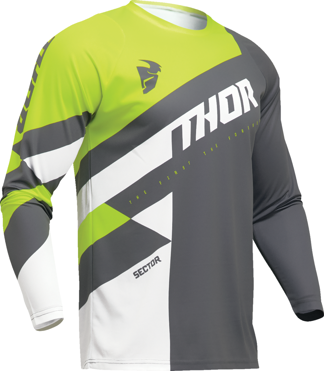 THOR dres SECTOR CHECKER tm.šedá/žlutá