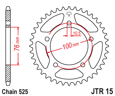 Řetězové rozeta JTR15.44 44 zubů Benelli