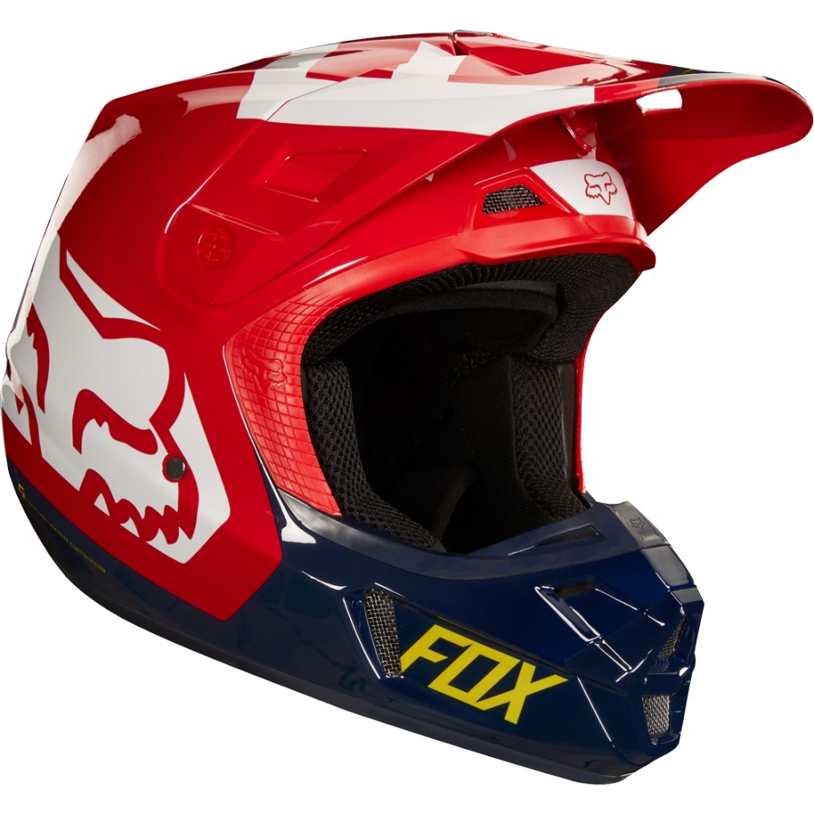 Pánská moto helma FOX V2 Preme červeno modrá