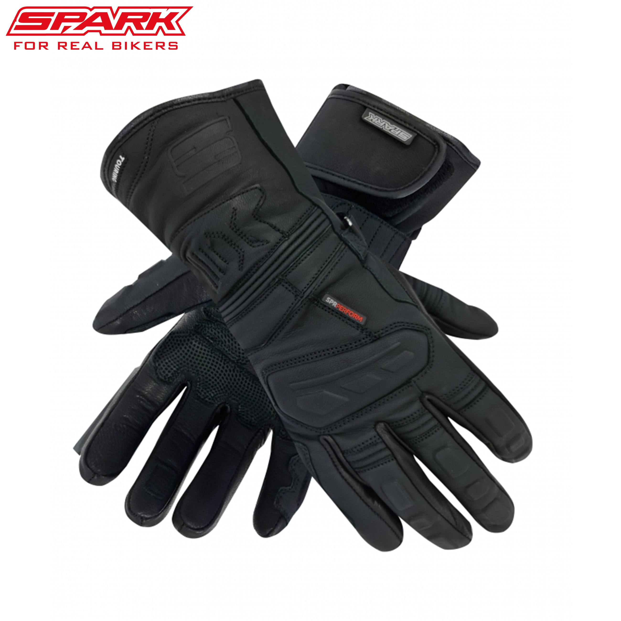 SPARK kožené moto rukavice LOFT černé