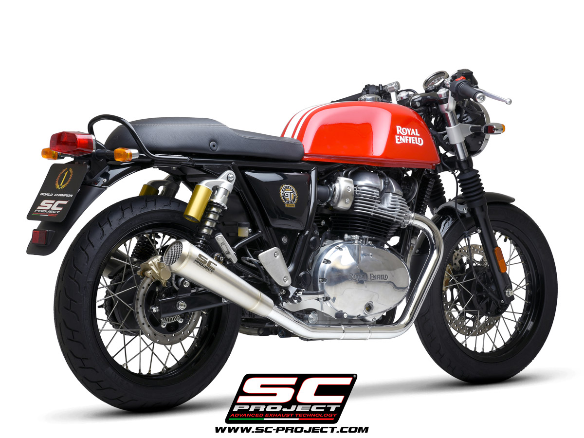 SC-PROJECT pár nerezových výfuků Conico 70s Royal Enfield Continental GT 650 (2019–2024)
