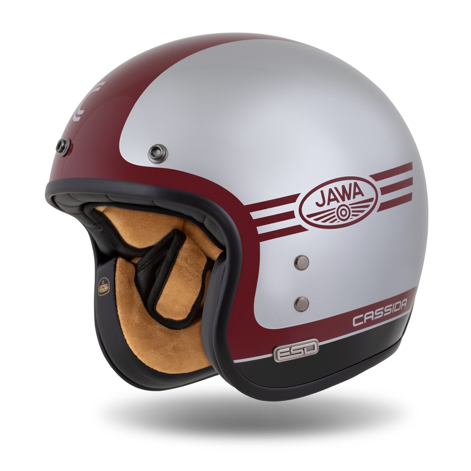 CASSIDA helma Eso Jawa Panel červená stříbrná černá