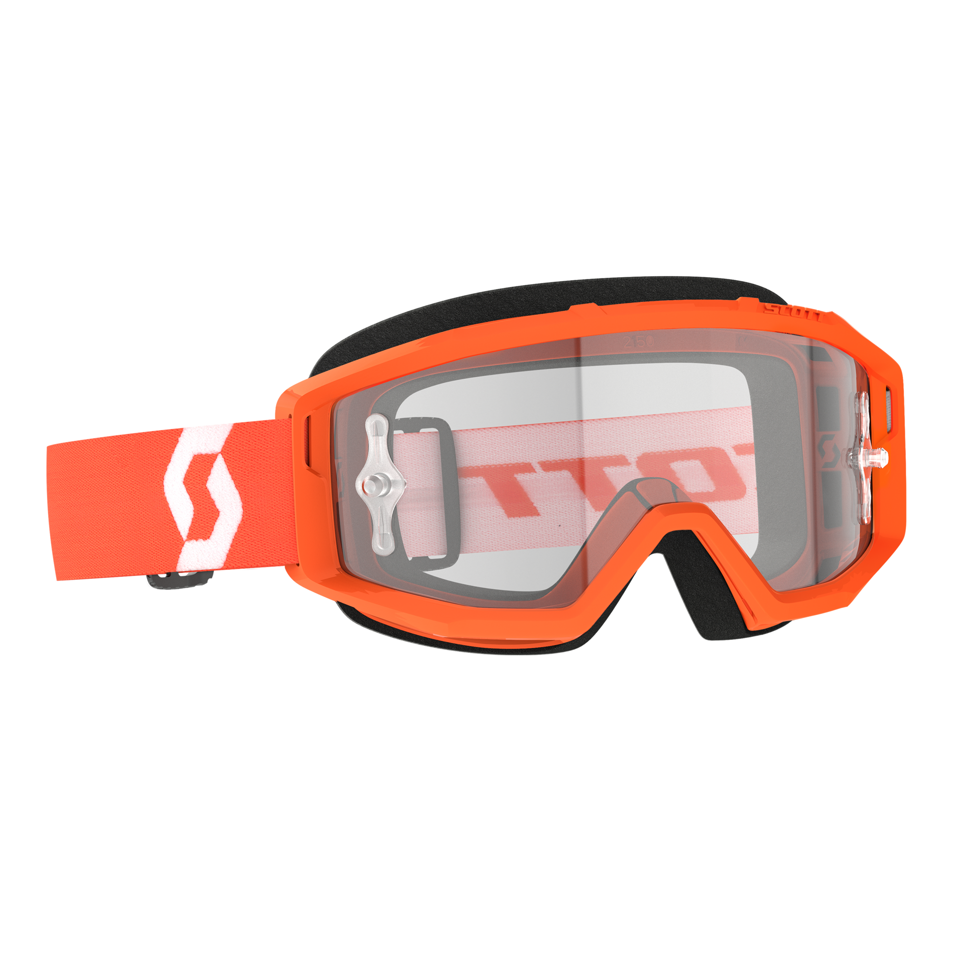 SCOTT Motokrosové brýle PRIMAL CLEAR orange white clear works