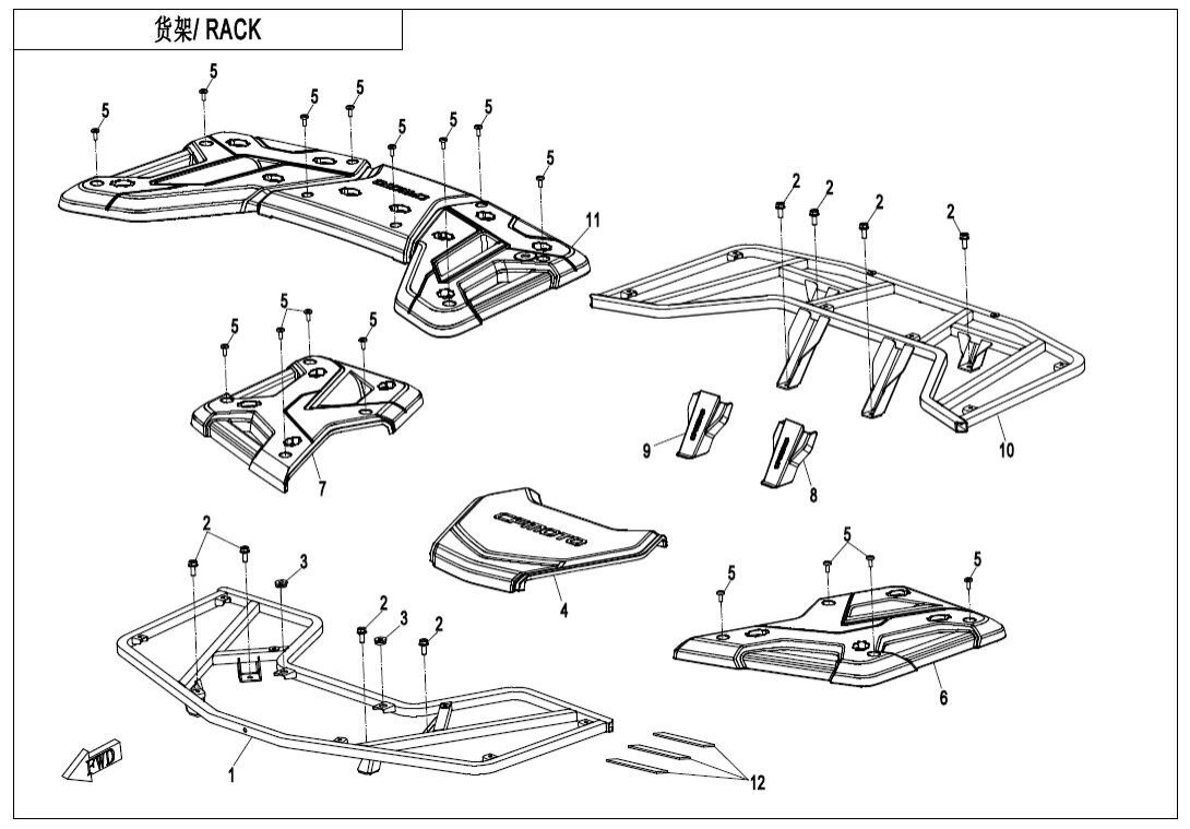 FRONT RH RACK COVER