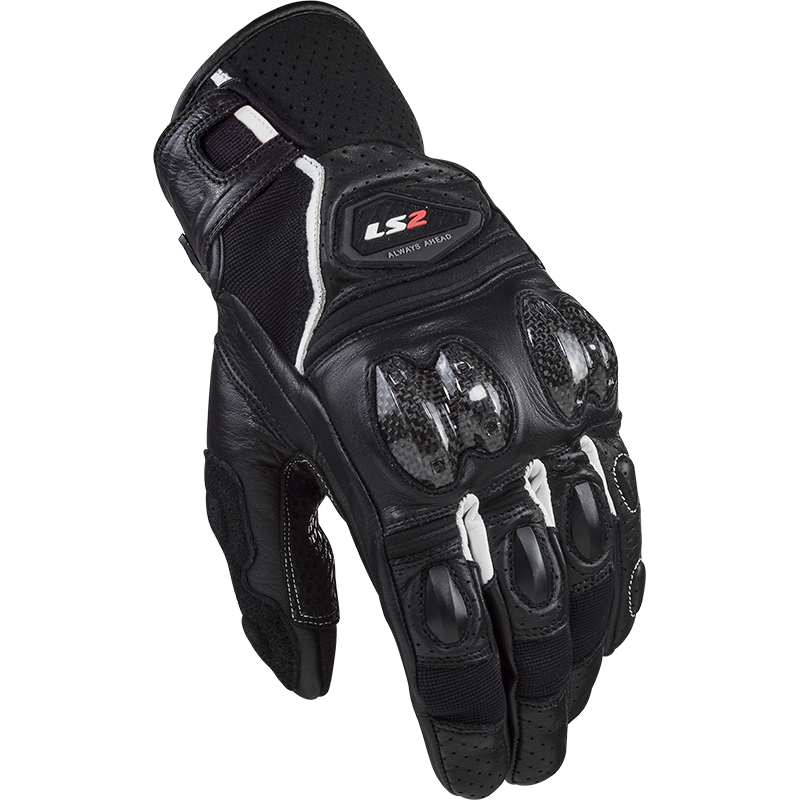 LS2 Pánské kožené moto rukavice SPARK 2 LEATHER MAN GLOVES BLACK WHITE