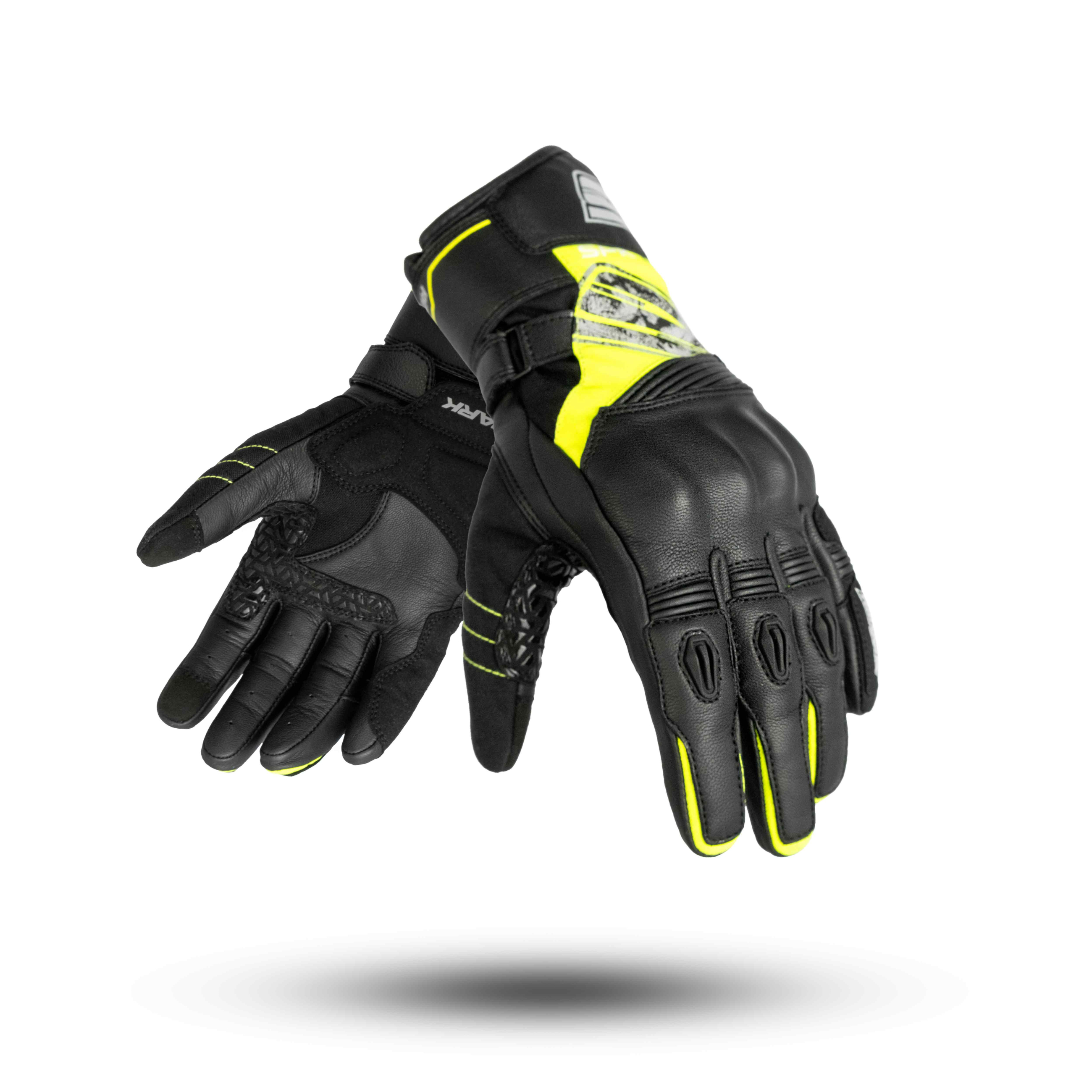 Pánské kožené moto rukavice SPARK CRUISE fluo