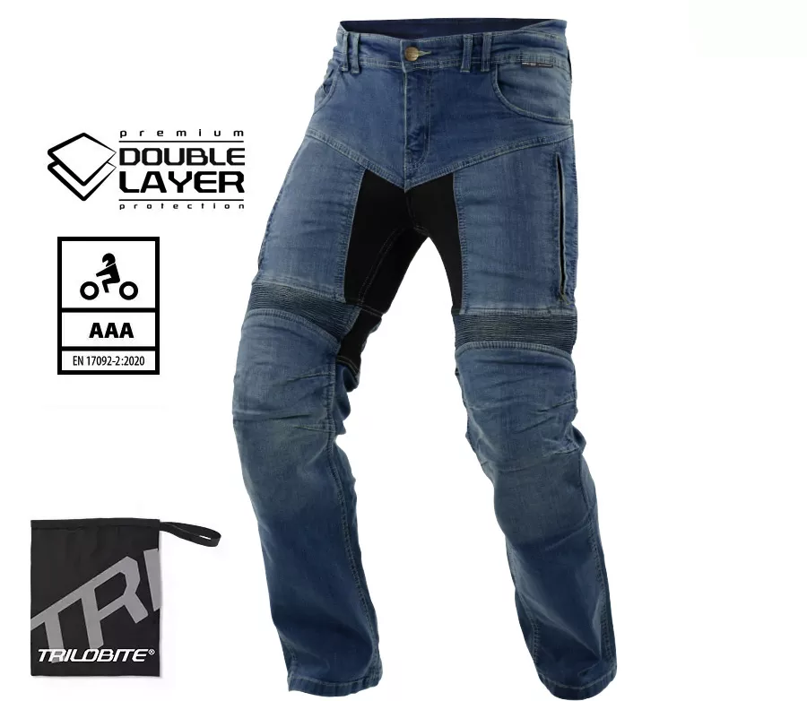 TRILOBITE pánské kalhoty PARADO DOUBLELAYER AAA SLIM FIT modré