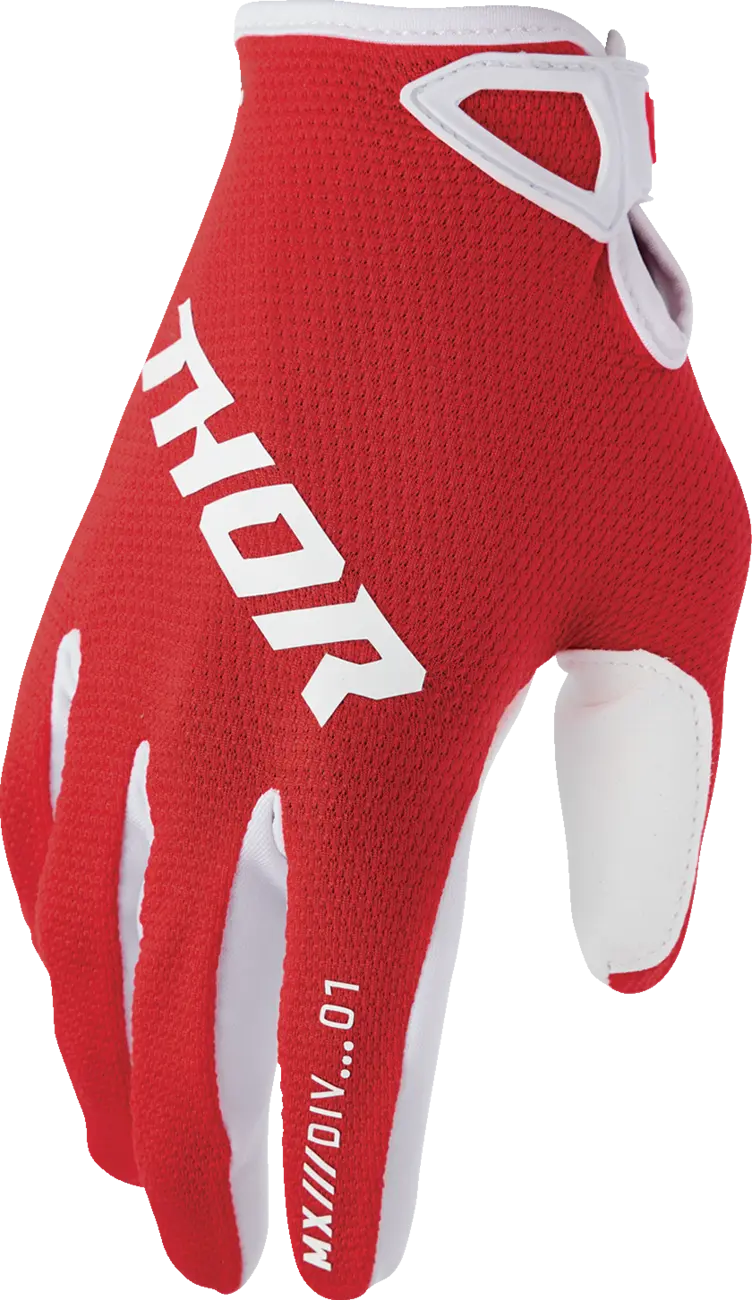 Dětské moto rukavice THOR Youth Ridemode Static Gloves červená