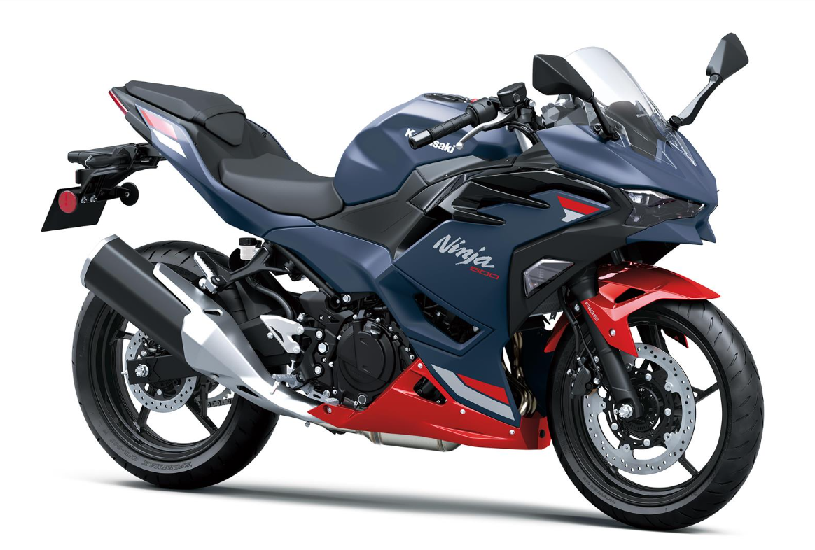 KAWASAKI Ninja 500 SE MY26 Metallic Matte Twilight Blue / Candy Persimmon Red