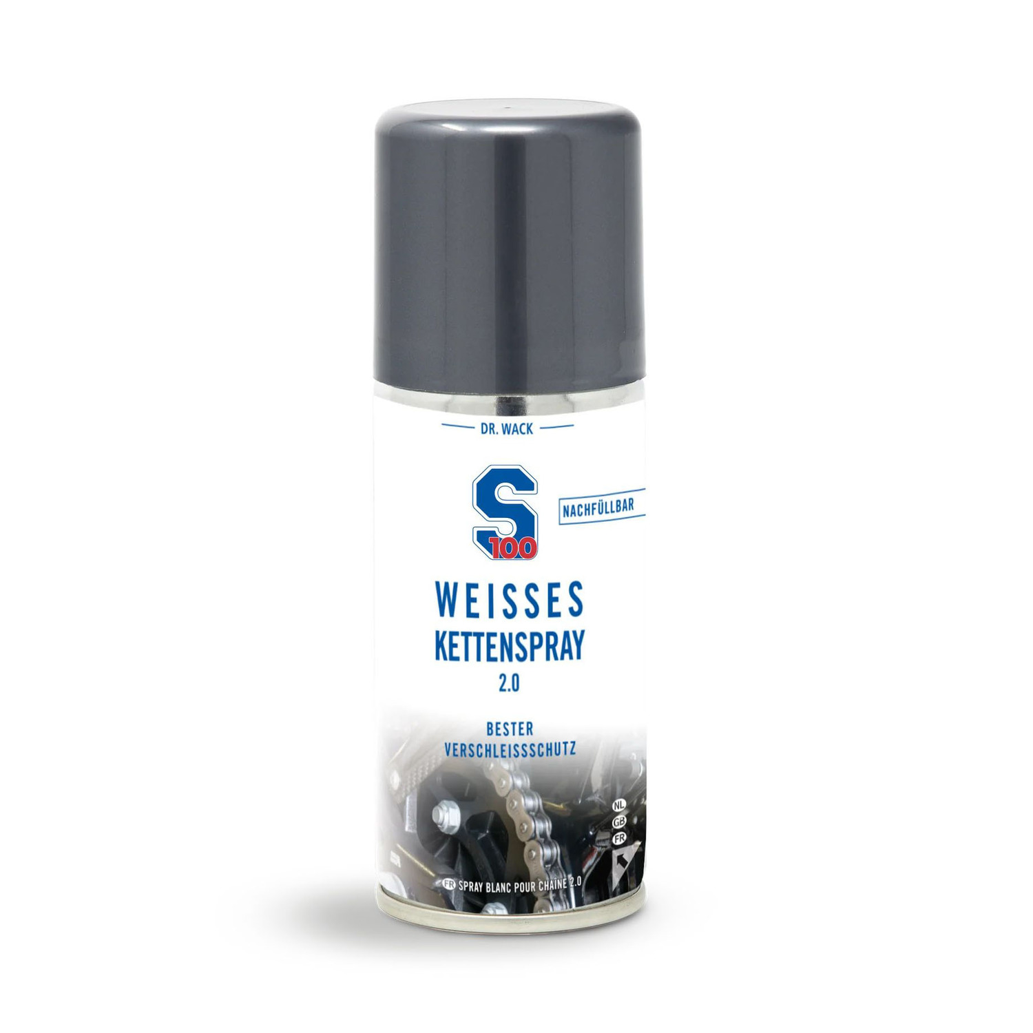 S100 mazivo na řetězy - White Chain Spray 2.0 100 ml - cestovní balení