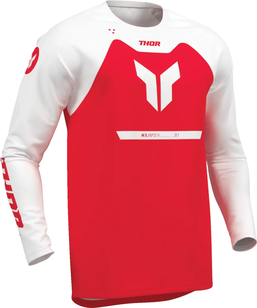 Pánský moto dres THOR Ridemode Menace Jersey červená/bílá