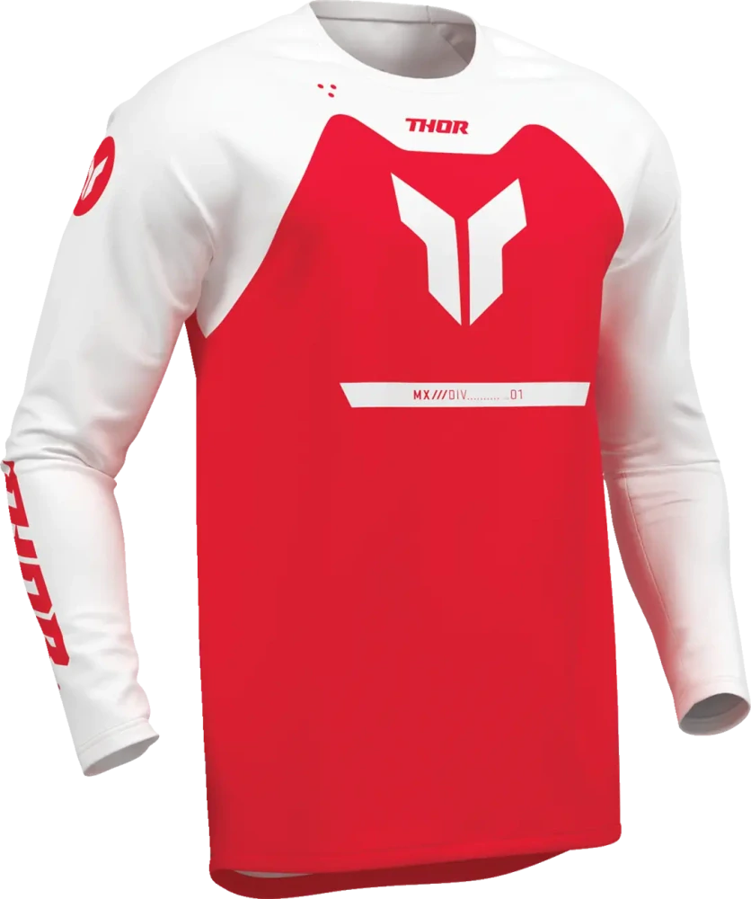 Dětský moto dres THOR Youth Ridemode Menace Jersey červená/bílá