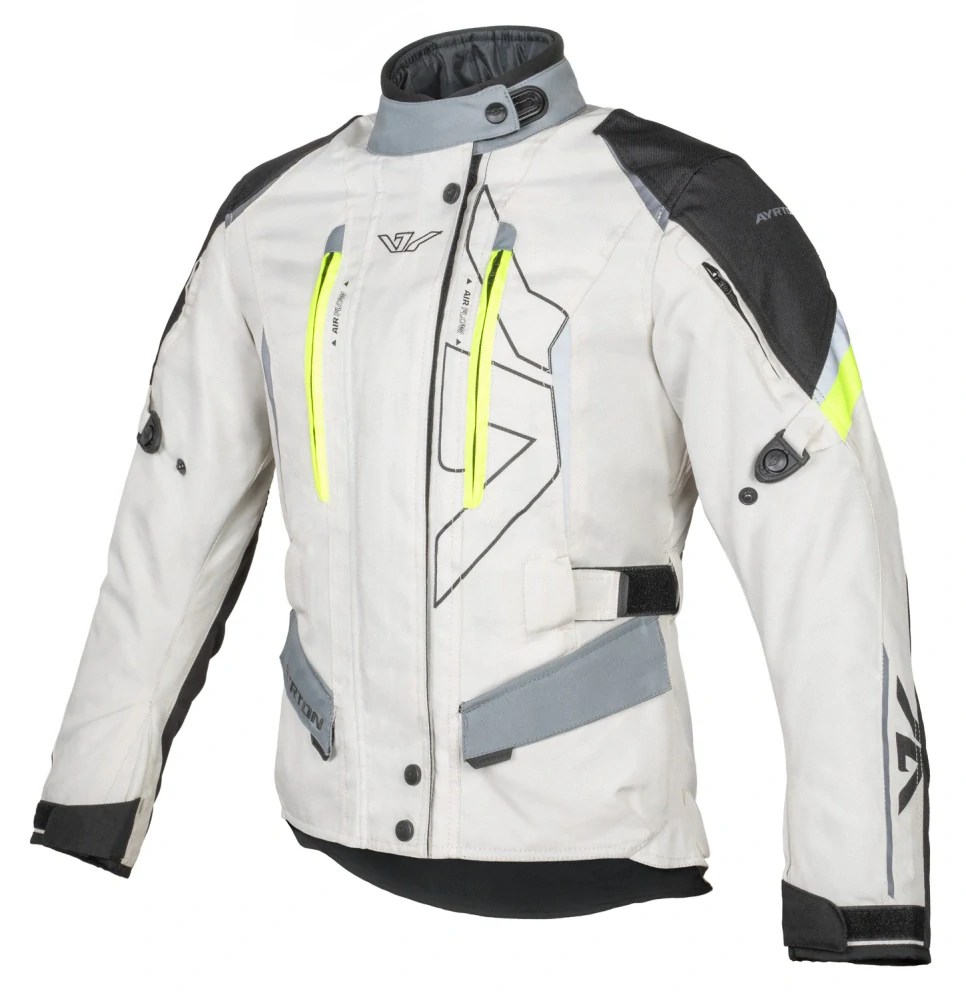AYRTON Dámská moto bunda Teressa II Svězle šedá/žlutá fluo/šedá/černá