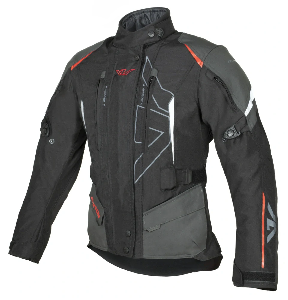 AYRTON Dámská moto bunda Teressa II Černá/šedá/červená/fluo