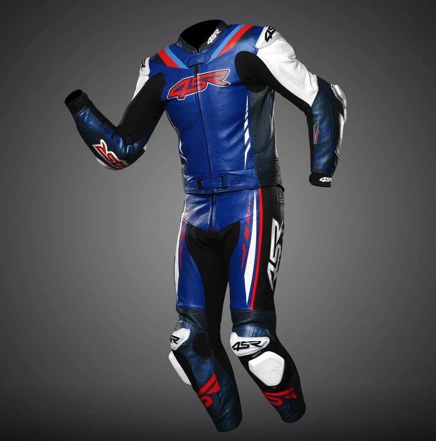 4SR Dvoudílná kožená moto kombinéza RR EVO III P.Blue AR