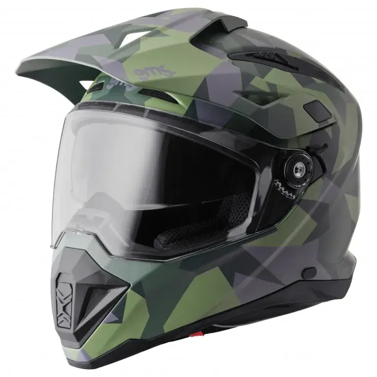 GMS enduro přilba ADVENTUS CAMO matně zeleno-černo-maskáčová