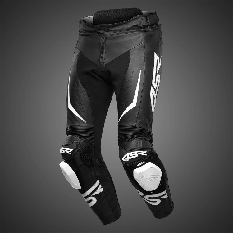4SR Pánské kožené moto kalhoty TR 3 Black White