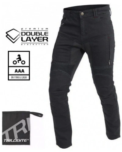 TRILOBITE pánské kalhoty PARADO DOUBLELAYER AAA SLIM FIT černé