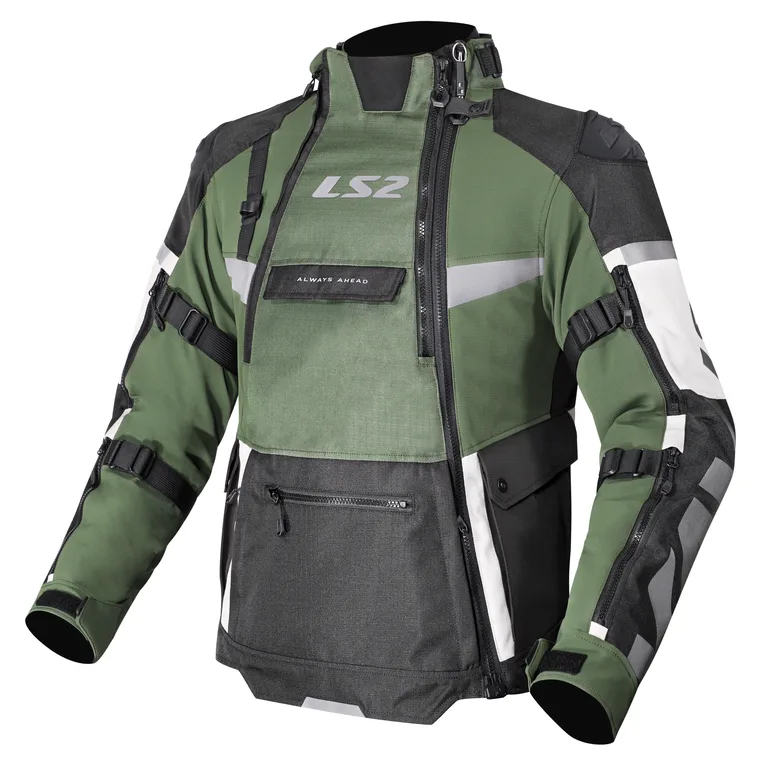 LS2 Pánská textilní moto bunda X-MASTER BLACK GREEN GREY