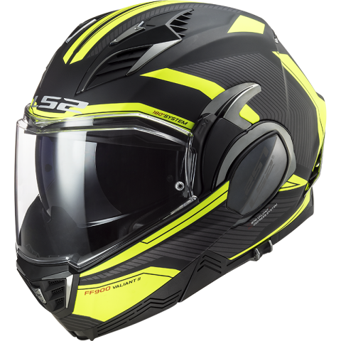 LS2 Překlopná moto přilba FF900 VALIANT II REVO MATT BLACK H-V YELLOW