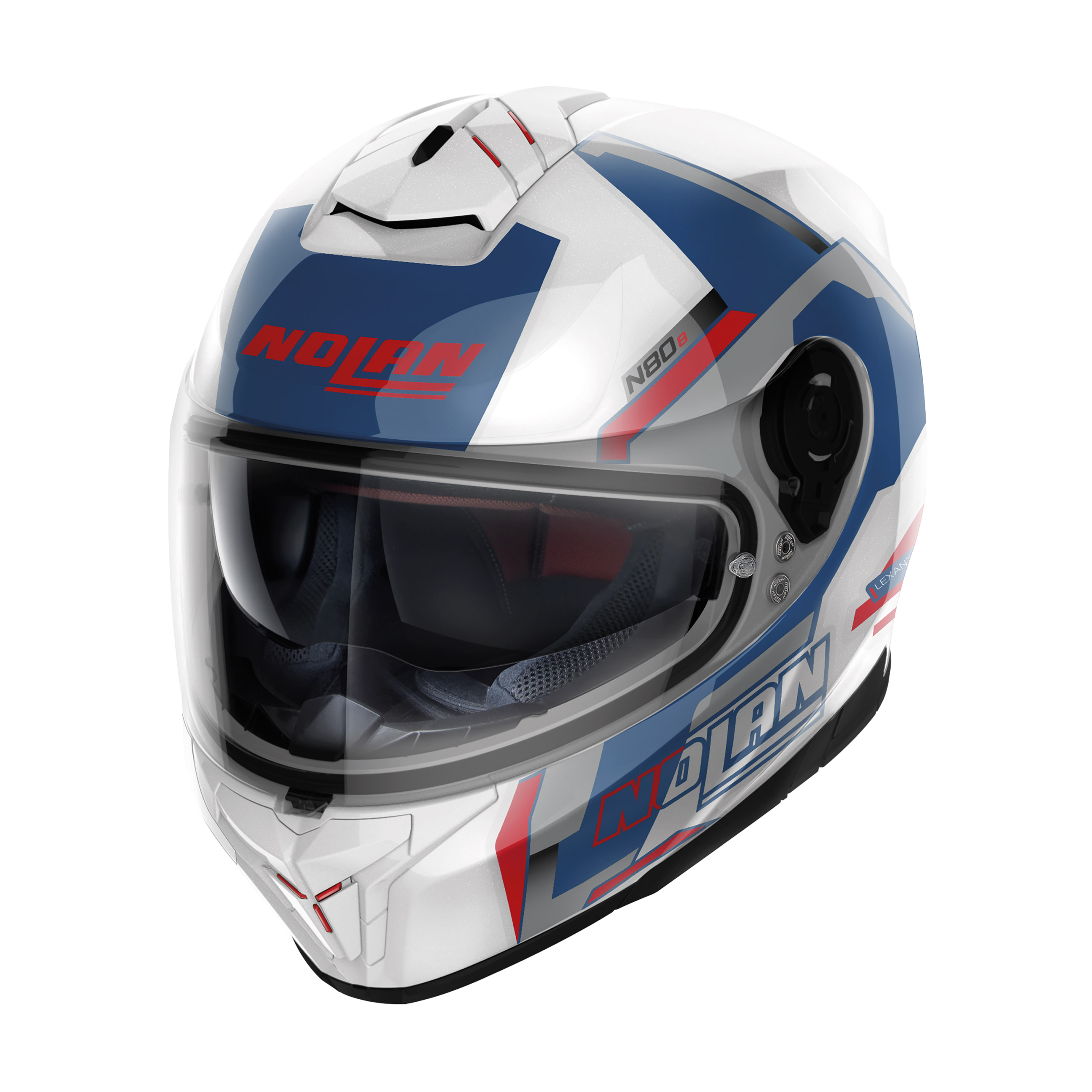 NOLAN Integrální moto přilba N80-8 Wanted N-com Metal White 75