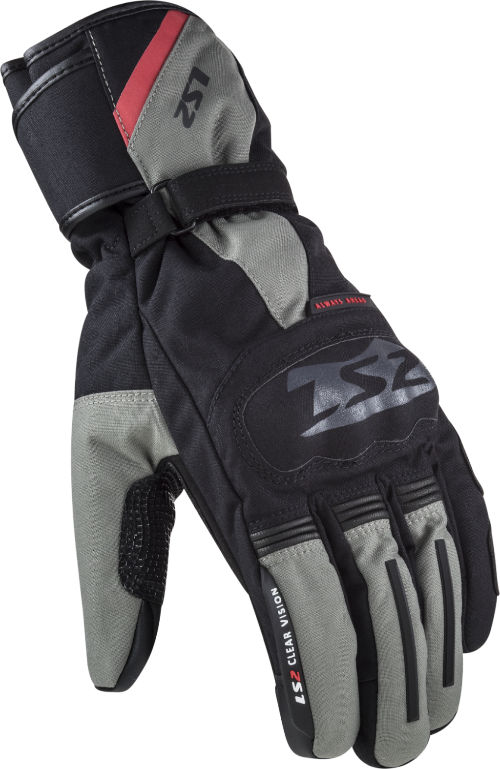 Pánské moto rukavice LS2 Snow Man Gloves BLACK GREY