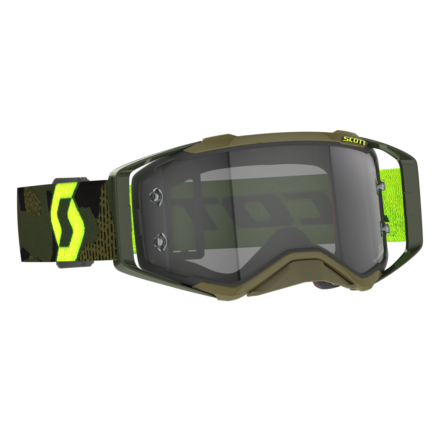 SCOTT Motokrosové brýle Goggle Prospect LS khaki/neon žlutá light sensitive grey