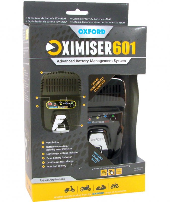 nabíječka Oximiser 601, OXFORD - Anglie (12V, 0,6A, 30Ah)