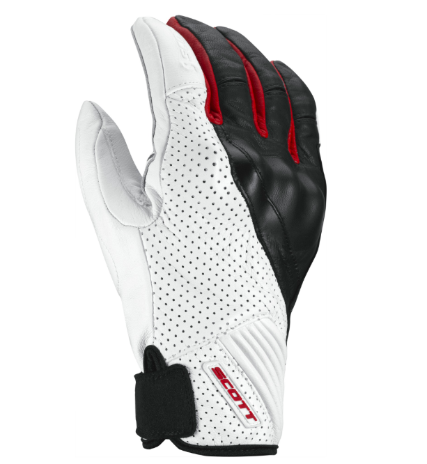 SCOTT Pánské moto rukavice glove LANE 2 white red 