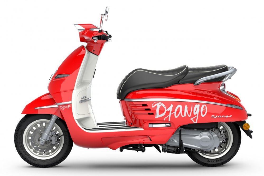 Peugeot DJANGO 125i Hot Color - Flamingo Red + VOUCHER NA 5000 KČ