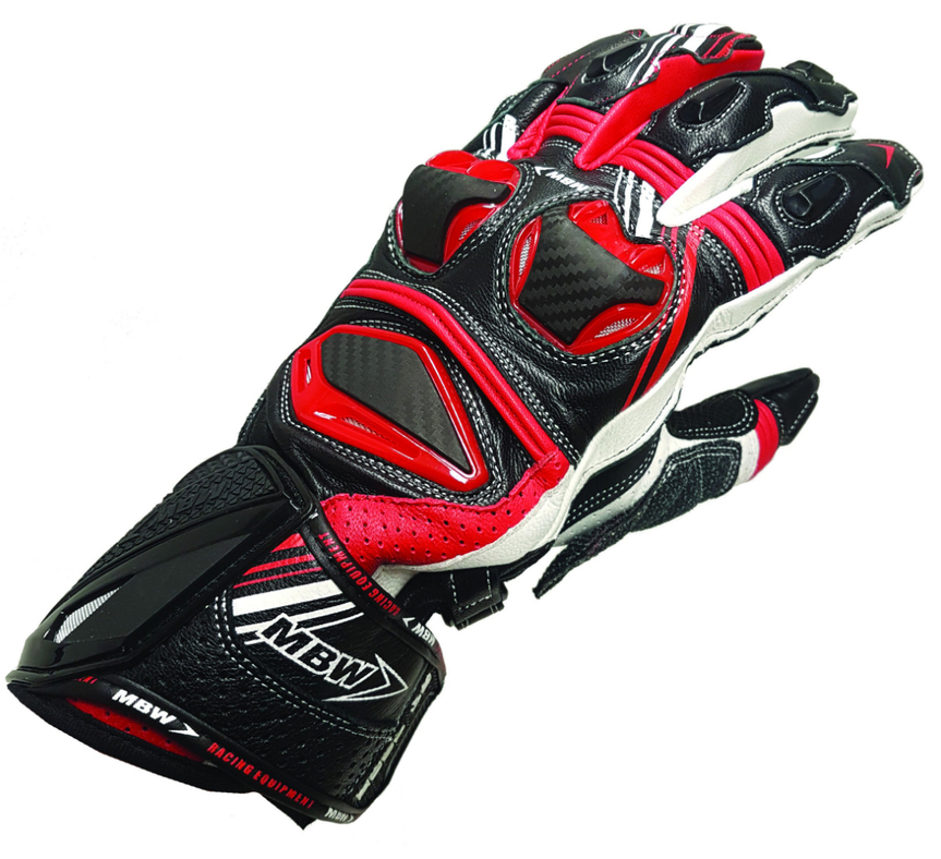 MBW Pánské kožené moto rukavice GT-TECH red 