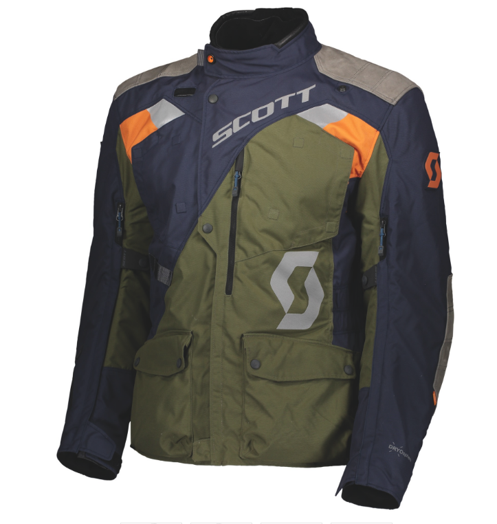 SCOTT Pánská textilní moto bunda DUALRAID DRYO JACKET night blue moss green