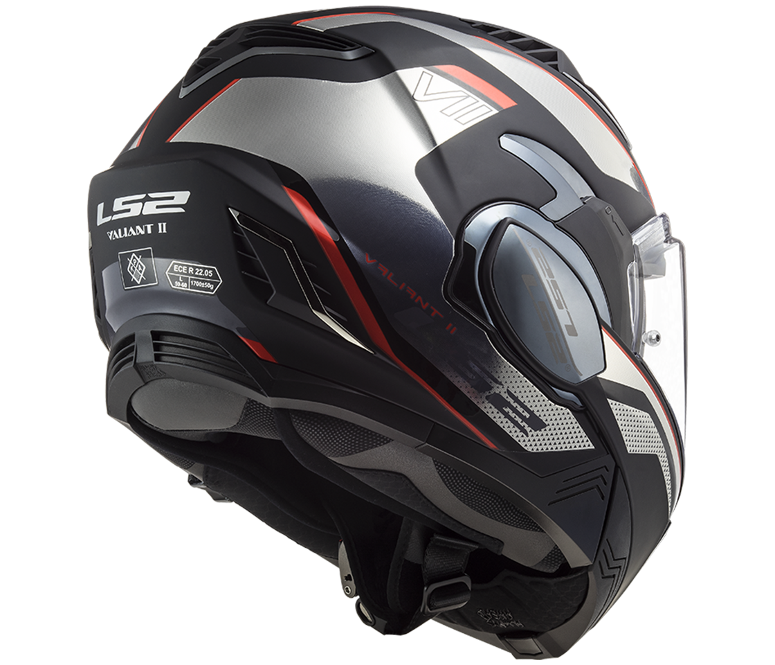 LS2 Překlopná moto přilba FF900 VALIANT II HUB Gloss Black Chrome