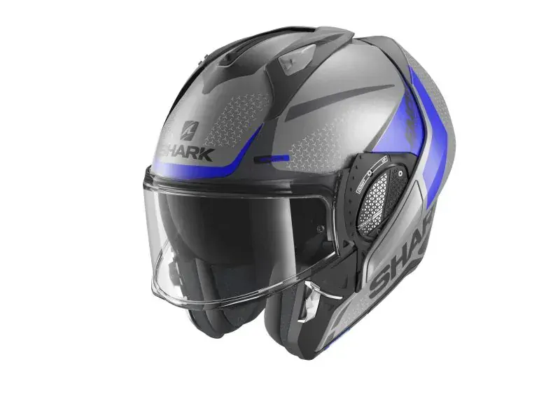   SHARK Překlopná moto přilba EVO GT ENCKE barva matná/modrá/šedá