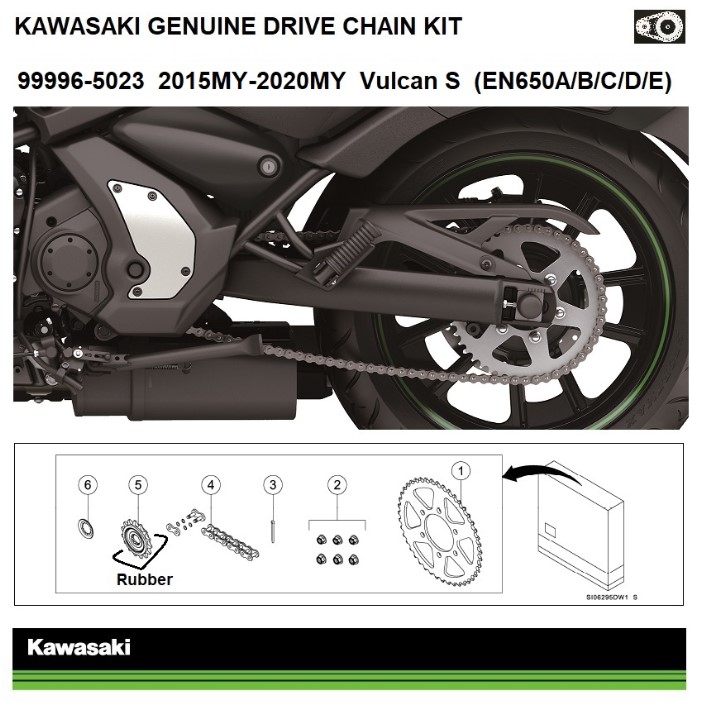 řetězová sada Kawasaki originál Vulcan S 2015-