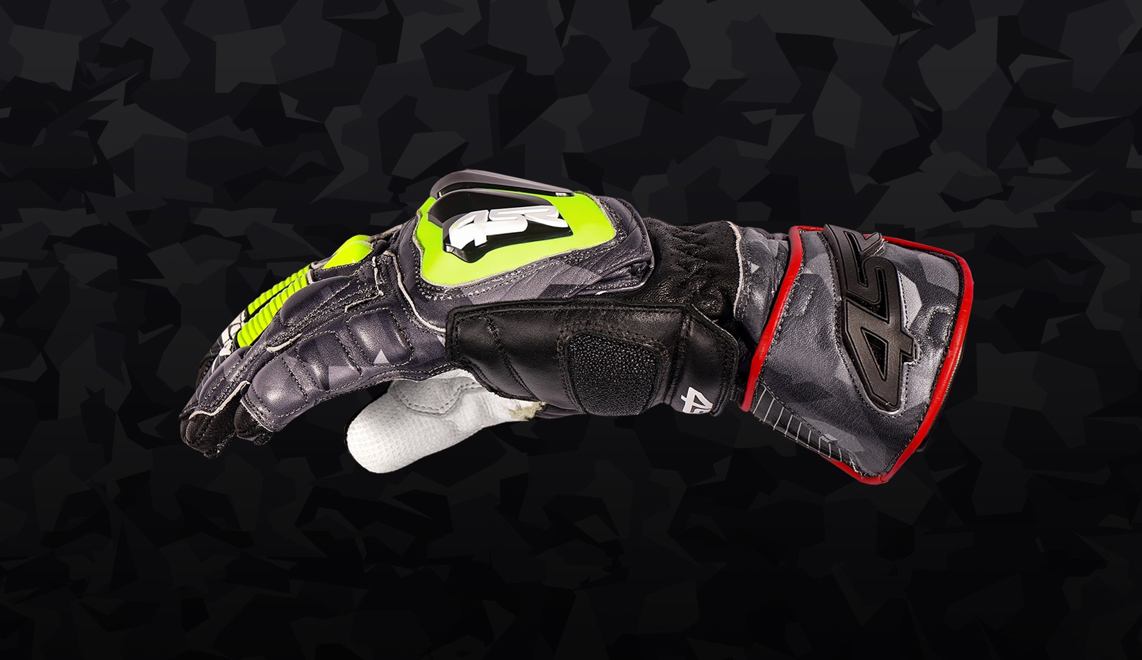 4SR Pánské kožené moto rukavice Stingray Race Spec camo