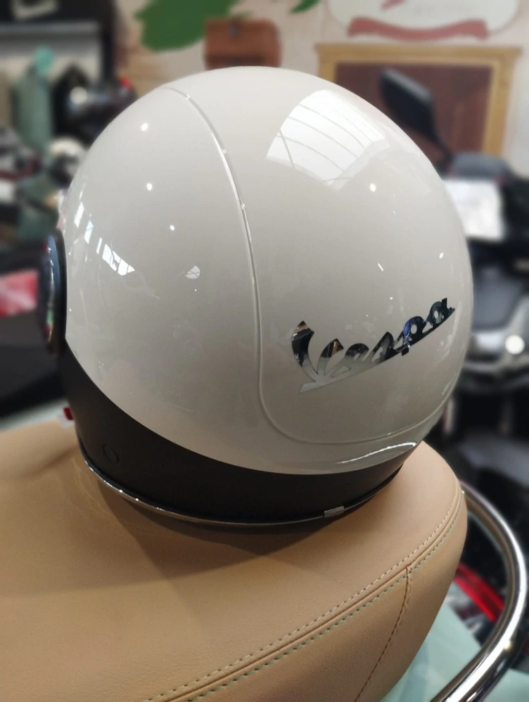 Přilba otevřená VESPA VJ bílá/černá 