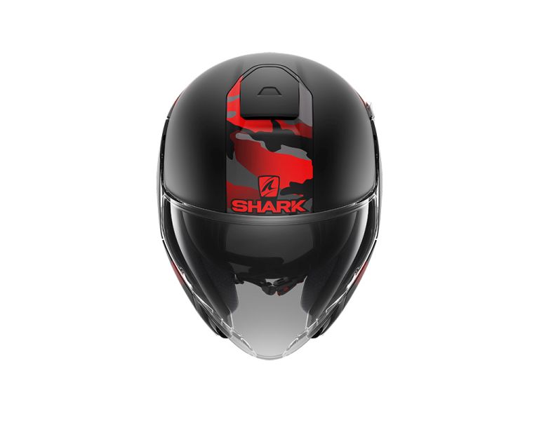 Přilba otevřená SHARK CITYCRUISER GENOM barva antracit/černá/červená/matná