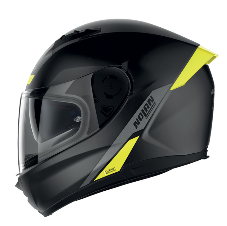 NOLAN Integrální moto přilba N60-6 N-com STAPLE 42 černá fluo žlutá matná